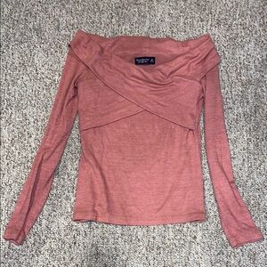 Abercrombie and Fitch Off-Shoulder Pink Top